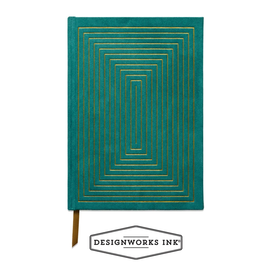 Hard Cover Suede Cloth Journal - Green