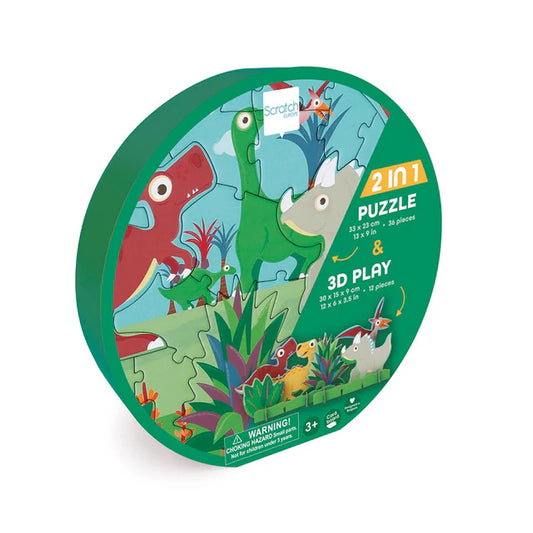 Scratch Play Puzzle (30pcs) 3D DINOSAUR