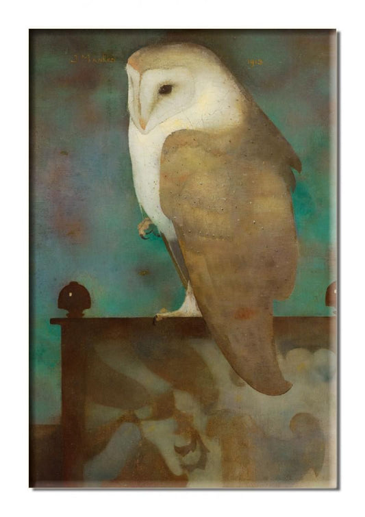 Large Owl Perched on Screen Magnet